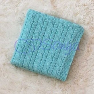 Детский плед Маленькая Соня Коса с полосой мятный