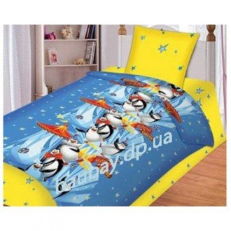 Полуторный детский комплект «Пингвины 3D»
