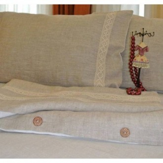 Евро комплект постельного белья «Лен»