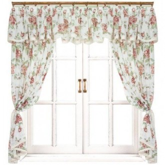 Шторы с феранкой «Large pink Rose» батист