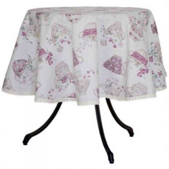 Скатертина кругла Cups з мережкою