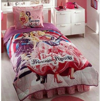 Детское покрывало Barbie Princess Popstar + наволочка