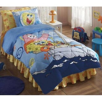 Детское покрывало «Sponge Bob Boat» + наволочка