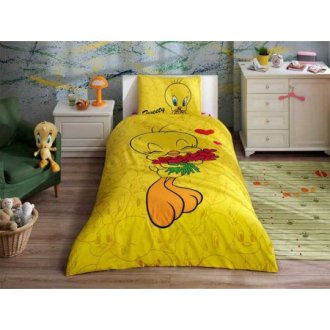 Детское постельное белье Tac ранфорс Tweety Hearts
