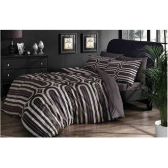 Постельное бельё евро Cloud V02 кофейный