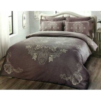 Постельное бельё евро Lumina V04 фиолетовый