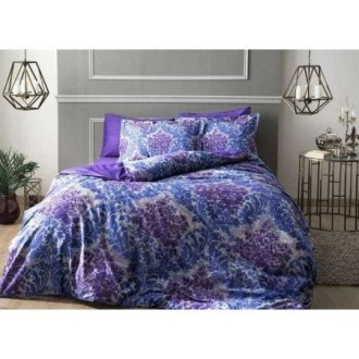 Постельное белье Tac сатин Digital Solandis mor фиолетовый