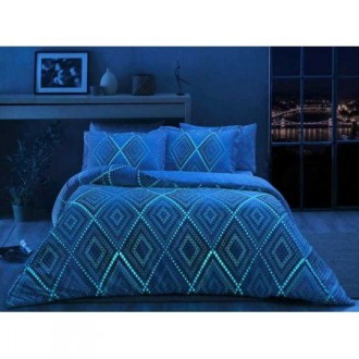 Светящееся постельное бельё TAC сатин Gina Pembe евро