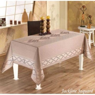 Скатерть Jackline Jaquard Pembe ve kahverengi waterproof