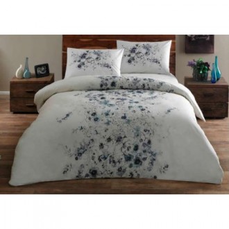 Постельное бельё Tac ранфорс Divine Lacivert евро