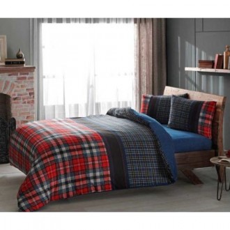 Фланелевое постельное белье TAC Storm Red