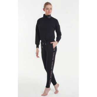 Женская домашняя одежда - водолазка + брюки Yoors Star Y2019AW0121 чёрная