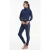 Женская домашняя одежда - водолазка+брюки Yoors Star Y2019AW0121 синяя