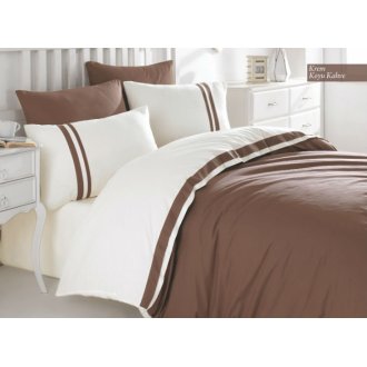 Постельное бельё Ecosse ранфорс Delux Duet Kahve Krem евро