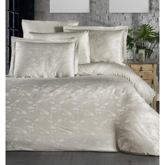 Постельное бельё Ecosse VIP сатин жаккард Lumia Bej бежевое евро