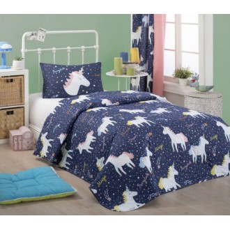 Детское стеганное покрывало с наволочкой Eponj Home MagicUnicorn Laci 160х220