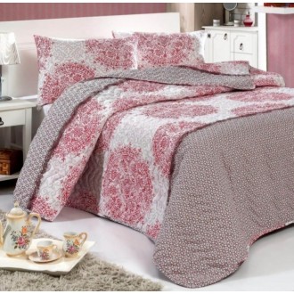 Стеганное покрывало с наволочками Eponj Home Roma fusia
