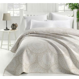 Жаккардовое покрывало Eponj Home Mandala bej бежевое 200*230