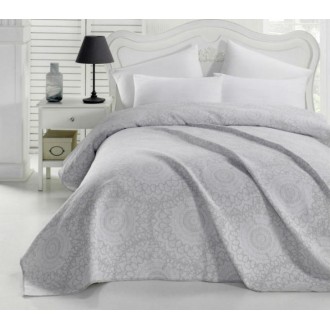 Жаккардовое покрывало Eponj Home Mandala gri серое 200*230 Жаккардовое покрывало Eponj Home Mandala gri серое 200*230