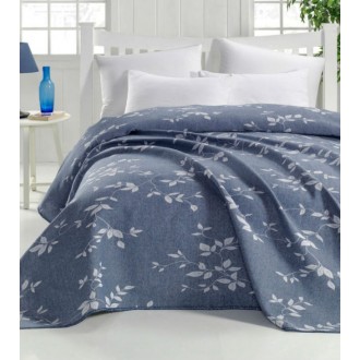 Жаккардовое покрывало Eponj Home Yonca petrol серо-синее 200*230