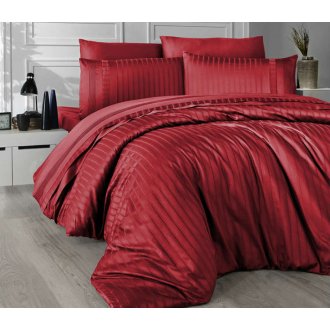 Постельное бельё First Choice сатин Dark DeLux евро New Trend Kirmizi