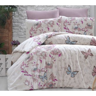 Постельное бельё First Choice (Турция) ранфорс Kelebek Pudra