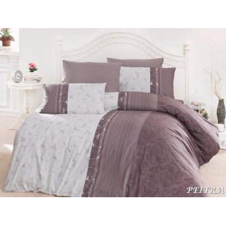 Постельное белье First Choice ранфорс Pietra Leylak евро