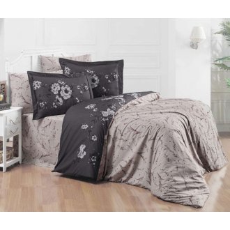 Постельное белье евро First Choice (Турция) Ranforce Dark Deluxe Fiesta