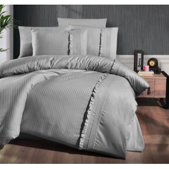 Постельное белье евро First Choice (Турция) Ranforce Deluxe Sweetness Grey
