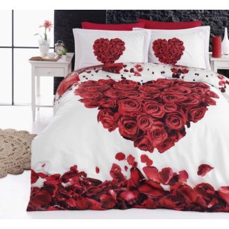 3D постельное белье евро First Choice Digital Satin Cotton Valentine