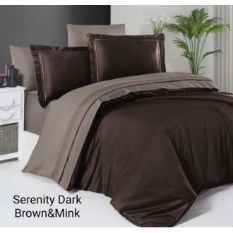 Постельное белье First Choice Satin Deluxe Cotton евро Serenity Dark Brown-Mink