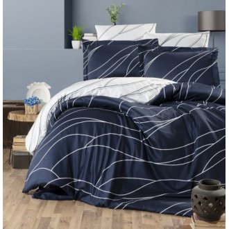 Постельное белье First Choice Satin Cotton Mesi Navy Blue Постельное белье First Choice Satin Cotton Mesi Navy Blue