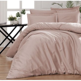 Однотонное постельное белье First Choice Satin Cotton Snazzy Pudra