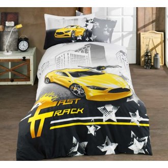 Підліткова постільна білизна Hobby Poplin Fast Track жовта