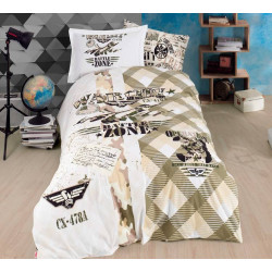 Подростковое постельное белье Hobby Poplin Sky Force зеленое