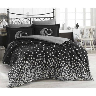 Подростковое постельное белье Hobby Poplin Stars серое