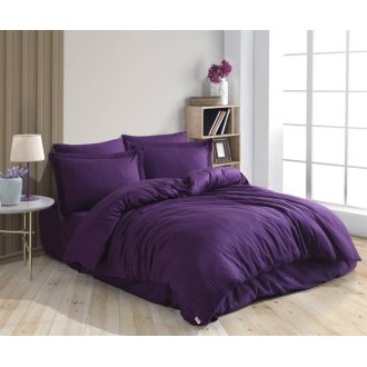 Постельное бельё Hobby Exclusive Sateen Diamond Cizgili фиолетовое евро