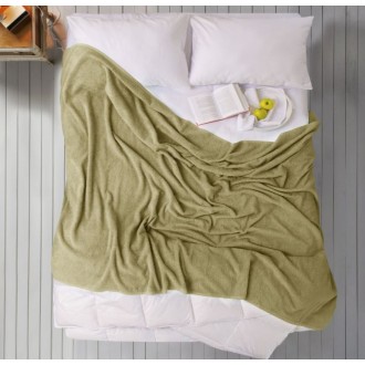 Простынь махровая Iris Home Green olive