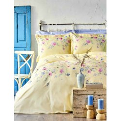 Постельное бельё евро Karaca Home Lupines sari