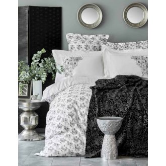 Постельное бельё с пледом Karaca Home Brave silver