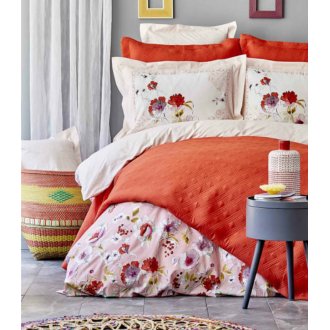 Постельное бельё с покрывалом Karaca Home Elia pembe
