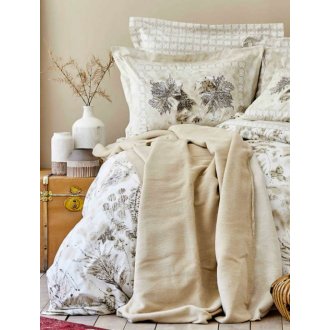 Постельное бельё с покрывалом Karaca Home Ginza kahve