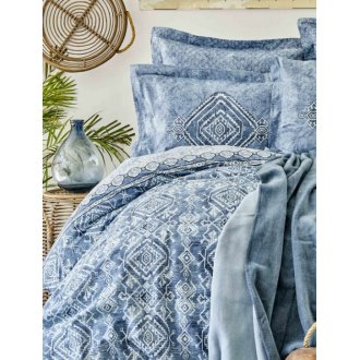 Постельное бельё с покрывалом Karaca Home Lanika mavi