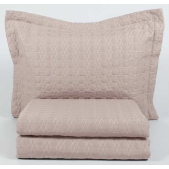 Покрывало с наволочками Karaca Home Edenia pudra