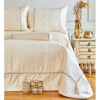 Жаккардовое покрывало с наволочками Karaca Home Palace New ekru