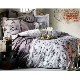 Элитное постельное бельё Karaca Home сатин Delmare maroon евро