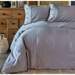 Однотонное постельное бельё Karaca Home сатин Infinity gri серый евро