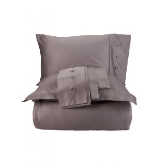 Однотонное постельное бельё Karaca Home сатин Infinity vizon кофе евро