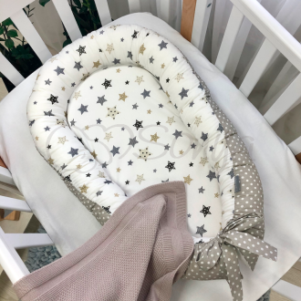 Кокон Маленькая Соня Baby Design Stars серо-бежевый