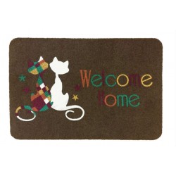 Коврик придверный IzziHome 40*60 Megan Kahve Cift Kedi